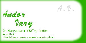 andor vary business card